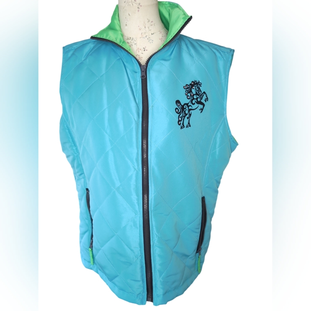 Black Horse Creations quilted XL Vest with horse